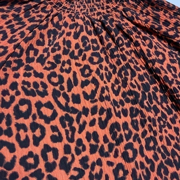 Ann Taylor Loft Petite Leopard Print Smocked Neck Blouse Sz Extra Small Petite - Picture 16 of 16